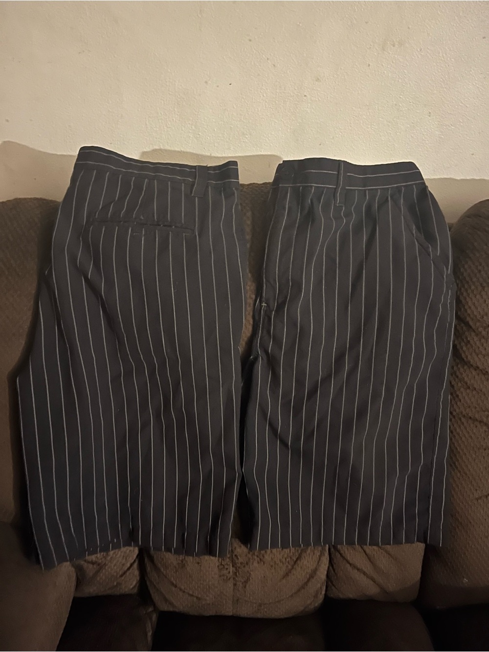 Men’s Size 38 Tony Hawk Black Pinstripe Dress Shorts. 2 Pair